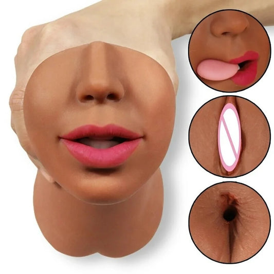 3-in-1 Realistic Mastubrator Sex Toy for Men, 3D Mastubrator Masturbating Man Erotic Sex Toy for Men, Masturbator for Men, Pocket Pussy
