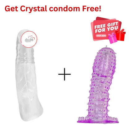 8 inch Reusable Ice Man condom with Crystal Condom - Combo