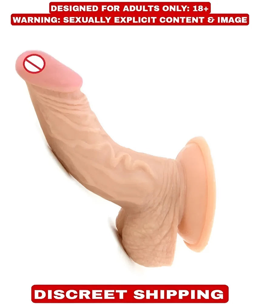 8 Inch Realistic Dildo – Detailed Texture, Soft Silicone, For Men, Women, and Couples