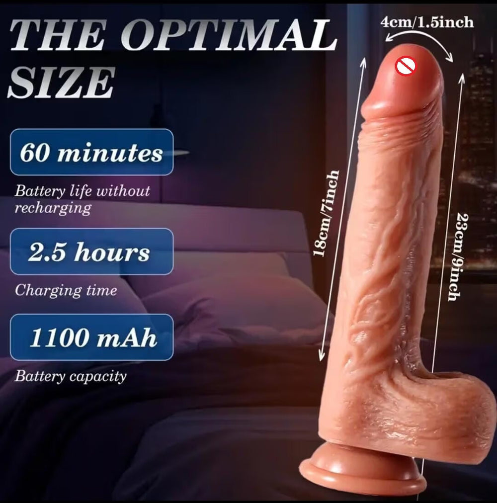 ToyEx Up-Down Motion Dildo Vibrator - Rechargeable with 6 Vibration Modes (USB)
