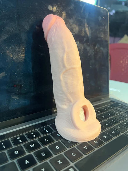 Double Hole 8 inch skin Dragon Condom For Man Extender Condom For Men