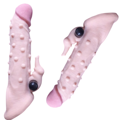 KingsRrealistic Feel L Size 8inch vibarting Reusable Condom Sleeve